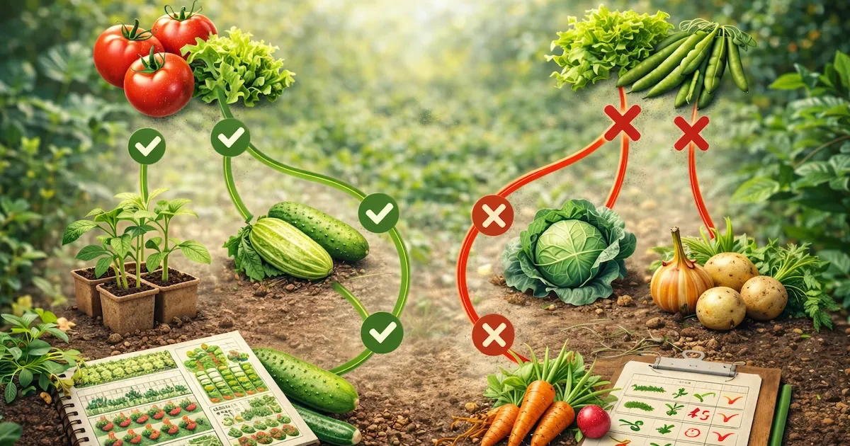 Augalų kaimynystės schema darže – suderinami ir nesuderinami augalai