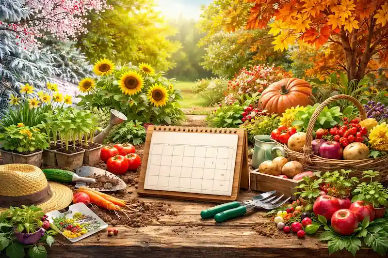 Kalendorius visų darbų, kuriuos reikia atlikti kiekvieną mėnesį sode